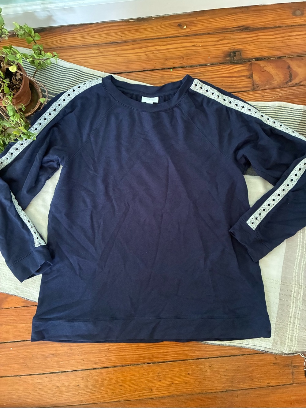 J. Jill Crochet Trim Sweatshirt- medium tall